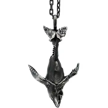 S925 Кулон-скелет из стерлингового серебра 52 герца Ожерелье с китом Падение кита Оригинальные ювелирные изделия ручной работы Личность Готический стиль