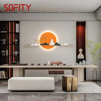 SOFITY Современные светодиодные настенные лампы для картин оранжевый креативный ландшафтный декор холма световой бра для дома гостиная спальня