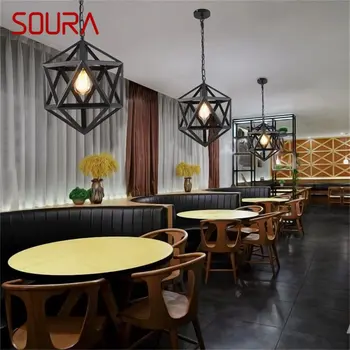 SOURA Nordic Pendant Light Loft LED Люстра Круглый шар Внутренние светильники для бара Ресторан Потолочный светильник