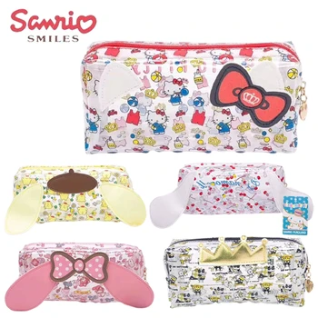Sanrio Hello Kitty Мультяшная косметичка Водонепроницаемые сумки для хранения Большая емкость Путешествия Портативный ПВХ Прозрачный Туалетный Сумка