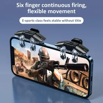 Six Fingers PUBG Мобильный игровой контроллер Геймпад Триггер Прицел Стрельба Джойстик Захват для Android