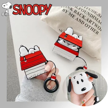 Snoopy Airpods Чехол для Airpods Pro 3 2 1 Мультяшный силиконовый ударопрочный симпатичный Kawaii Беспроводная Bluetooth-гарнитура Защитный чехол