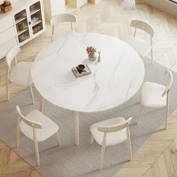 Space Savers Водонепроницаемый обеденный стол Современный Гостиная Расслабляющий дизайн Обеденный стол Скандинавский минимализм Mesa De Comedor Домашняя мебель
