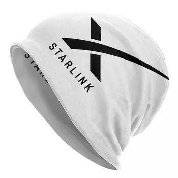 SpaceX Starlink Logo Шапки Skullies Шапки Готы Унисекс Уличные кепки Теплый Капот двойного назначения