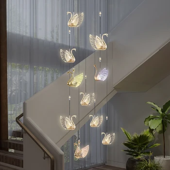 TEMAR Nordic Swan Люстра Светильники Современные креативные светодиодные подвесные светильники для дома Гостиная Столовая Декор