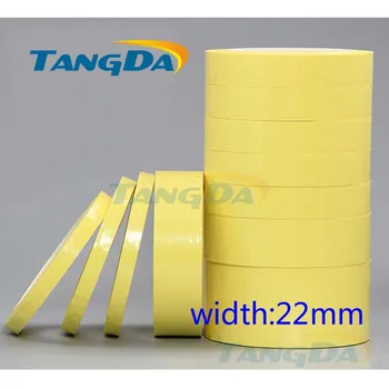 Tangda 22 мм * 70 м, 70 метров Желтый ПЭТ Высокотемпературная изоляционная антипламенная клейкая майларовая лента для обмотки катушки трансформатора
