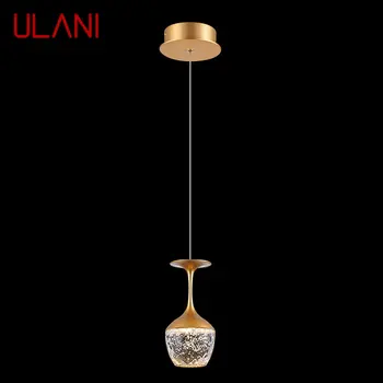 ULANI Креативный хрустальный подвесной светильник для бара Гостиная Обеденный стол Роскошная золотая люстра 3 головки Винный бокал Лампа