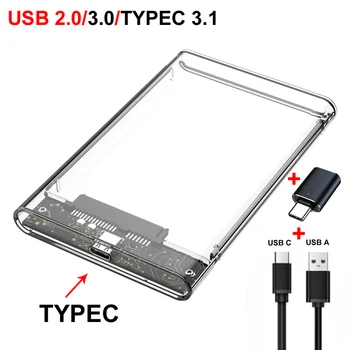 USB 3.0 MICRO / 3.1 Type-C / 2.0 MINI SATA Прозрачный корпус для жесткого диска 7 мм / 9,5 мм 2,5 дюйма SSD Механический мобильный жесткий диск