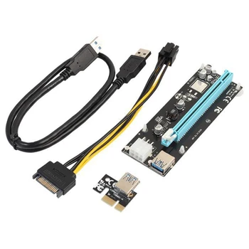 USB 3.0 Mini PCI-E To Pcie PCI Express 1X To 16X Extender Riser Raiser Card Adapter SATA 6Pin Кабель питания для майнинга BTC