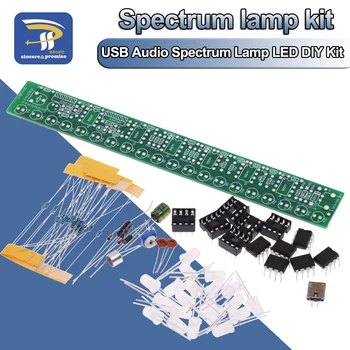 USB Audio Spectrum Lamp Kit Светодиодный индикатор уровня громкости автомобиля Музыкальный дисплей Печатная плата DC 5-12V Для повышения практических способностей
