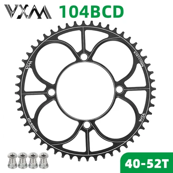 VXM 104BCD с 4 болтами 40T 42T 44T 46T 48T 50T 52T Цепь для горного велосипеда MTB Шатуны Узкая широкая круглая звездочка 104 Компенсатор плавучести