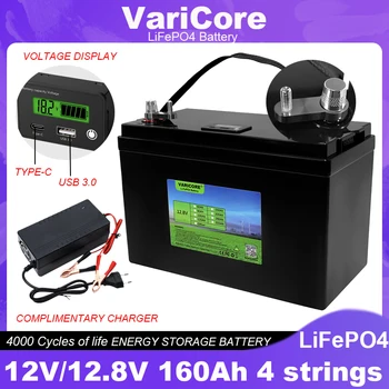 VariCore 12,8 В / 12 В 160 Ач 4 с LiFePO4 Батарея USB 3.0 Type-C Выход для инверторных автомобильных аккумуляторов зажигалок 14,6 В 10 А Зарядное устройство не облагается налогом