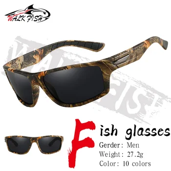 WALK FISH Поляризованные солнцезащитные очки для рыбалки Мужские спортивные мужские солнцезащитные очки для пеших прогулок Рыбалка Классические солнцезащитные очки UV400