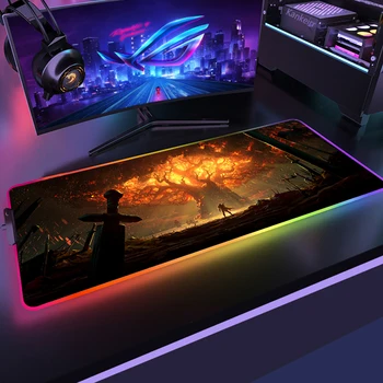 World Of Warcraft RGB коврик для мыши Большие игровые коврики для мыши Светящийся коврик для мыши WOW Большой настольный коврик LED коврик для мыши XL Коврики для клавиатуры с подсветкой