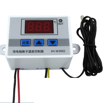 XH-W3002 220 В Цифровой светодиодный регулятор температуры 10А Датчик переключателя управления термостатом с водонепроницаемым датчиком W3002