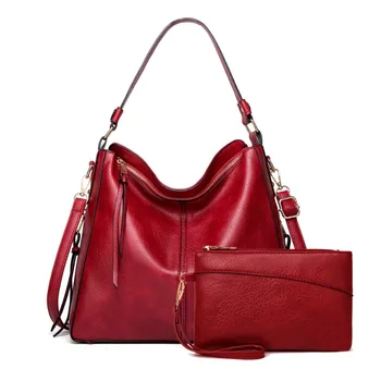 XZAN Продающий набор из двух частей новой женской сумки большой емкости 2023 Осенняя модная сумка Pu Сумка через плечо для женщин