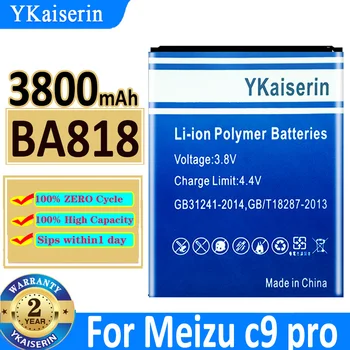 YKaiserin 3800 мАч Аккумулятор Для Meizu C9 Pro C9pro BA818 BA 818 Аккумулятор мобильного телефона Батарея + Трек НЕТ