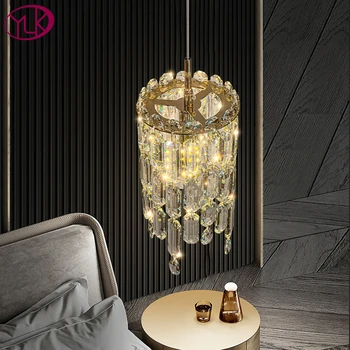 YOULAIKE современная хрустальная люстра для столовой роскошный золотой домашний декор подвесной светильник остров светодиодный хрустальный блеск