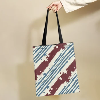 Yikeluo Американский флаг 3D-печать Складная многоразовая экологичная сумка Книга Ключ Сумка для покупок Молодежная холст Пригородная сумка