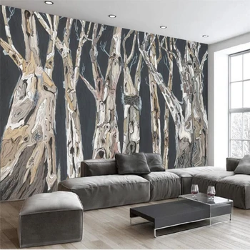 beibehang скандинавский современный абстрактный дерево с ручной росписью фон стена на заказ большие фрески флизелиновые обои papel de parede