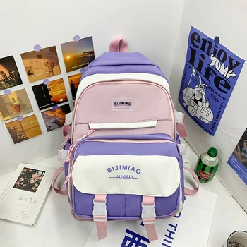 kawaii Конфетный цвет рюкзаки для женщин школьные сумки для девочек модные детские рюкзаки классический простой сумка для книг mochilas сумка для подростков