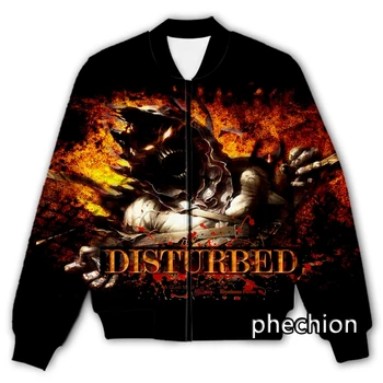 phechion Новая мода Мужчины / Женщины Disturbed Rock Band 3D Print Повседневная куртка Новинка Уличная Мужская Свободная Спортивная Куртка K26