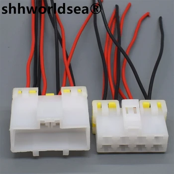 shhworldsea 8pin 6,3 мм автоматический электрический пластиковый жгут проводов женский разъем с клеммами 7122-6080 7123-6080