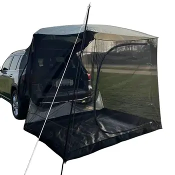  Автомобильный задний тент с сеткой Автомобильная задняя дверь Палатки с дождевым светом Портативное укрытие для кемпинга с защитой от ультрафиолета с сеткой Палатка на крыше