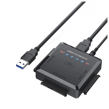 Адаптер USB 3.0 - SATA IDE, подходит для 2,5, 3,5-дюймового жесткого диска, адаптера внешнего кабеля HDD / SSD Скорость 5 Гбит/с