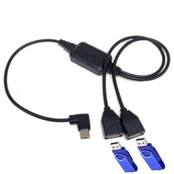 Адаптер USBC на 2 USBA, источник питания для передачи данных, преобразователь кабеля OTG, многопортовый USB2.0, двойной порт MacBook Pro iPad