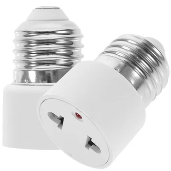 Адаптер розетки для лампочки Преобразователь E27 Базовая лампочка в 2-контактную вилку Белый держатель лампы Винт гнезда лампы Светодиодная лампа