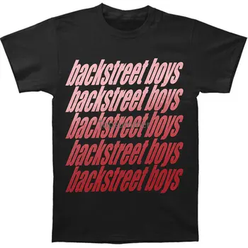 Аутентичная футболка Backstreet Boys Vintage Repeat-Logo Slim-Fit T-Shirt S-3Xl New O-Neck Fashion Casual High Quality Print Футболка