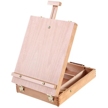 Большой регулируемый деревянный стол Sketch Box Мольберт Настольная коробка для эскизов Мольберт Настольный мольберт для художников, студентов-художников и начинающих