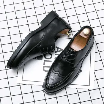 Британская мужская деловая обувь из натуральной кожи Мужская черная низкая верхняя женская профессиональная кожаная кожа на шнуровке Sho