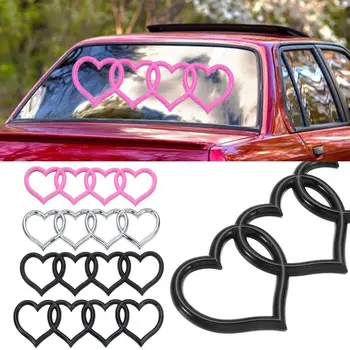  В форме сердца Любовь Сердце Логотип Задний АБС-пластик Багажник Хвостовая этикетка Значок Четыре кольца Этикетка