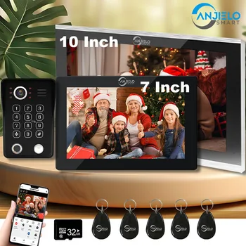 Видеодомофон для дома Tuya Wifi 7/10 дюймовый сенсорный монитор 1080P Умная панель вызова дверного звонка в частном доме Квартира Комплект