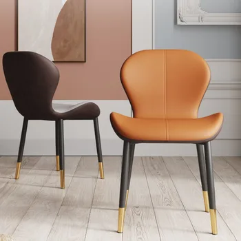 Водонепроницаемые роскошные обеденные стулья Европейская кожа Дизайнерские скандинавские обеденные стулья Ресторан Роскошная мебель Sedie Sala da Pranzo