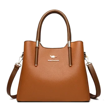 Высококачественная сумка через плечо с верхней ручкой Женская кожаная сумка Повседневные сумки через плечо для женщин Женская роскошная дизайнерская сумка-тоут
