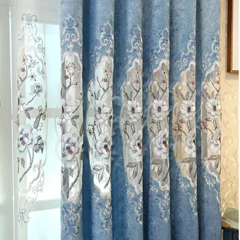  Высококачественные толстые синельные полые шторы с вышивкой Европейская классическая плотная шторы для гостиной и спальни Индивидуальный размер