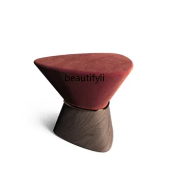  Высококачественный итальянский минималистичный стул для макияжа в спальне Легкий роскошный флисовый тканя Гардеробная Модель Комната Гостиная Смена обуви Табурет