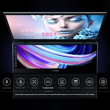 ГОРЯЧИЕ ПРОДАЖИ Ноутбук ZenBook Pro Duo 15 OLED UX582, 15,6-дюймовый сенсорный OLED-дисплей UHD, Intel Core i9-11900H, 32 ГБ ОЗУ, 1 ТБ с
