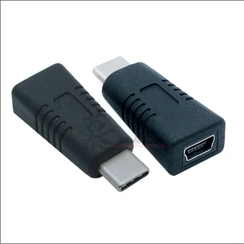 Гнездо адаптера Mini/Micro USB A тип C штекер, гнездо адаптера для зарядки кабеля передачи данных A тип T/V8