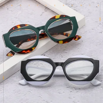 Двойные Цветные Забавные Женские Солнцезащитные Очки Мода Ретро Бренд Дизайнер Мужчины Трендовые Геометрические Панк Оттенки UV400 Солнцезащитные очки