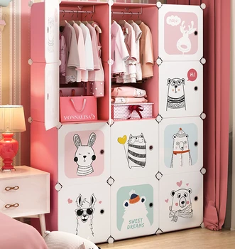 Детский гардероб, современная и минималистичная спальня, небольшой подвесной шкаф, пластиковый простой шкаф для хранения