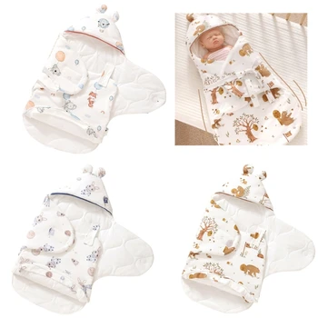Детское пеленальное одеяло Хлопчатобумажная накидка для новорожденных Мягкий и теплый детский спальный мешок Детская одежда Легкое одеяло для новорожденных