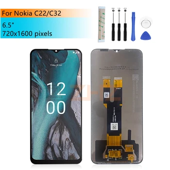 Для Nokia C22 ЖК-дисплей Сенсорный дисплей дигитайзера в сборе Дисплей для Nokia C22 Дисплей с рамкой Запасные части 6.3