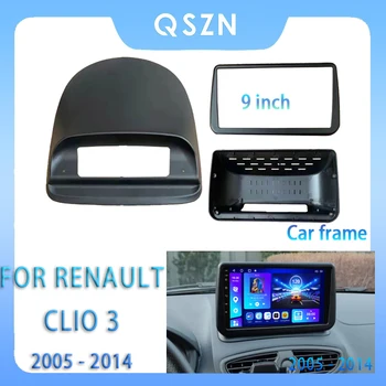 Для Renault Clio 3 2005 - 2014 9-дюймовый автомобильный радиоприемник панель Android MP5 плеер панель корпус рамка 2Din головное устройство стерео крышка приборной панели