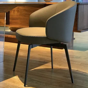 Европейские современные обеденные стулья Nordic с подлокотником Роскошные мягкие обеденные стульяМодная красивая мебель Silla Comedor