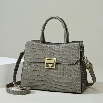 Женская сумка 2024 Новая сумка с крокодиловым рисунком Модная роскошная сумка через плечо Кошельки и сумки