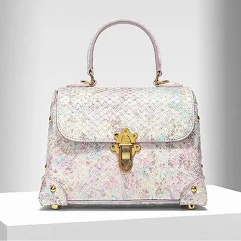 Женская сумка роскошная дизайнерская сумка Узор змеи из воловьей кожи Женская сумка Женская сумка из натуральной кожи Женская сумка